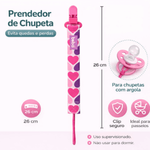 Prendedor de Chupeta Buba Corações
