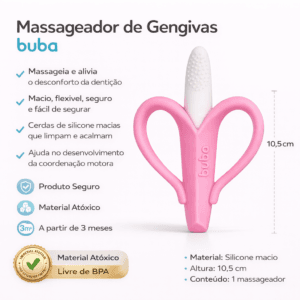 Massageador de Gengiva Bananinha Rosa Buba