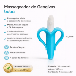 Massageador de Gengiva Bananinha Azul Buba
