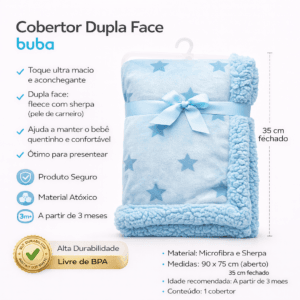 Mantinha Dupla Face Azul Buba