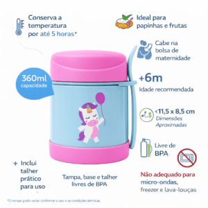 Pote Térmico Animal Fun Unicórnio Buba