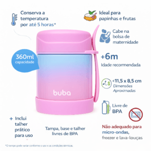 Pote Térmico Degradê Rosa Buba