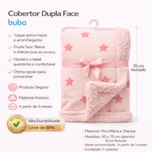 Mantinha Dupla Face Rosa Buba