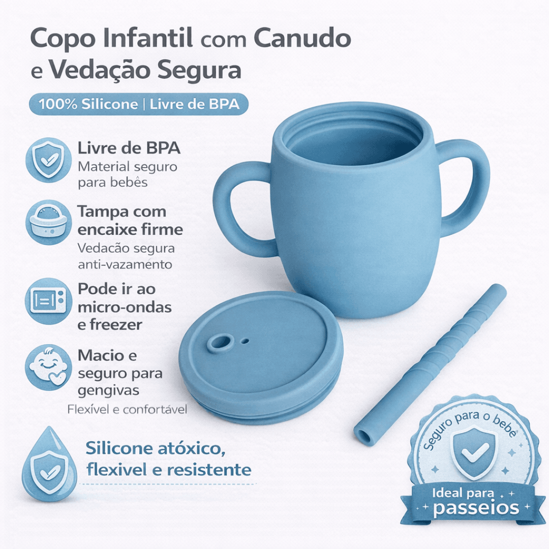 Copo Anti Vazamento Capi Baby Azul