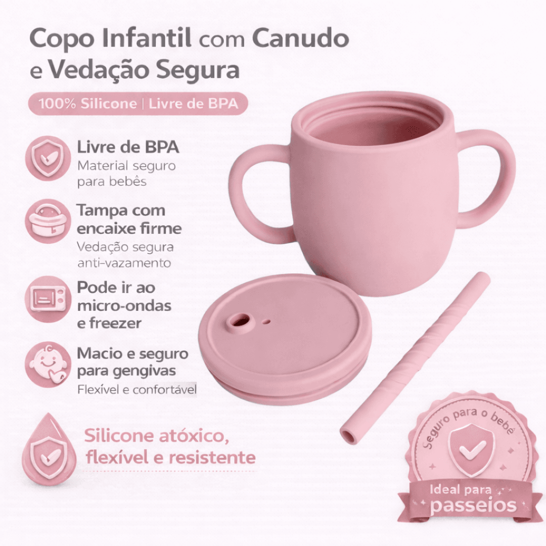 Copo Anti Vazamento Capi Baby Rosa
